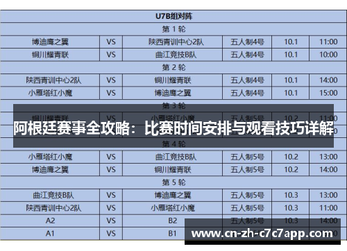 阿根廷赛事全攻略：比赛时间安排与观看技巧详解